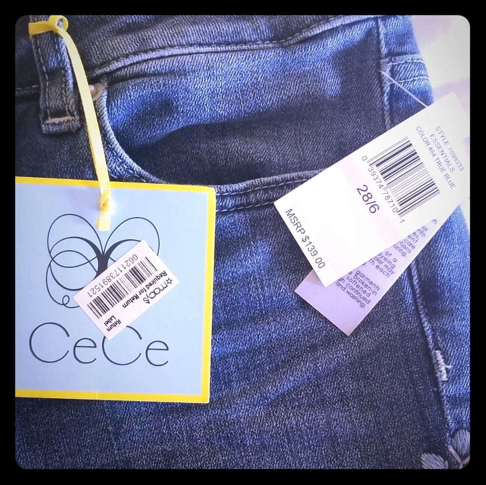 CeCe Women's Embroidered Designer Denim Jeans